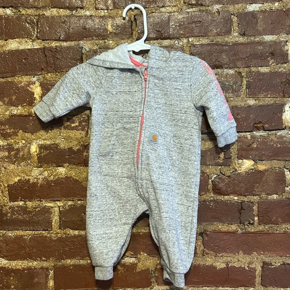 Carhartt Gray and Pink details with Cozy Hood and Full-Length Zipper Size: 3M - Picture 1 of 5